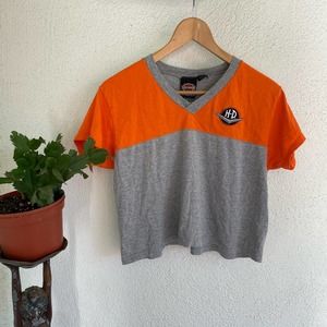 Vintage Gray and orange Harley Davidson Crop top